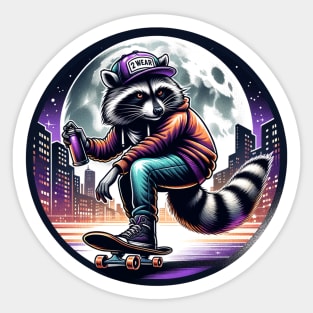 Rad Raccoon Graffiti Roll Sticker